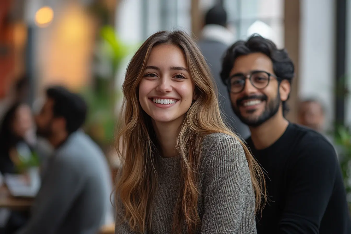 Students learning with AI technology